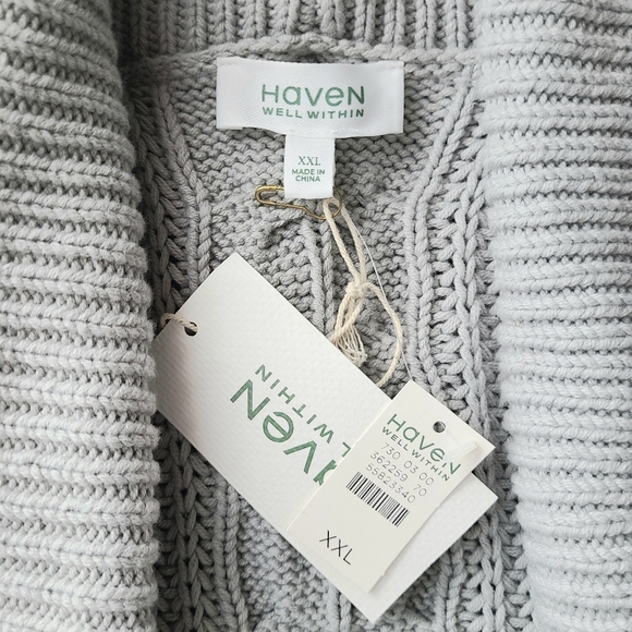NWT Haven Well Within Chunky Cable Knit Open Front Knit Sweater - Picture 11 of 11